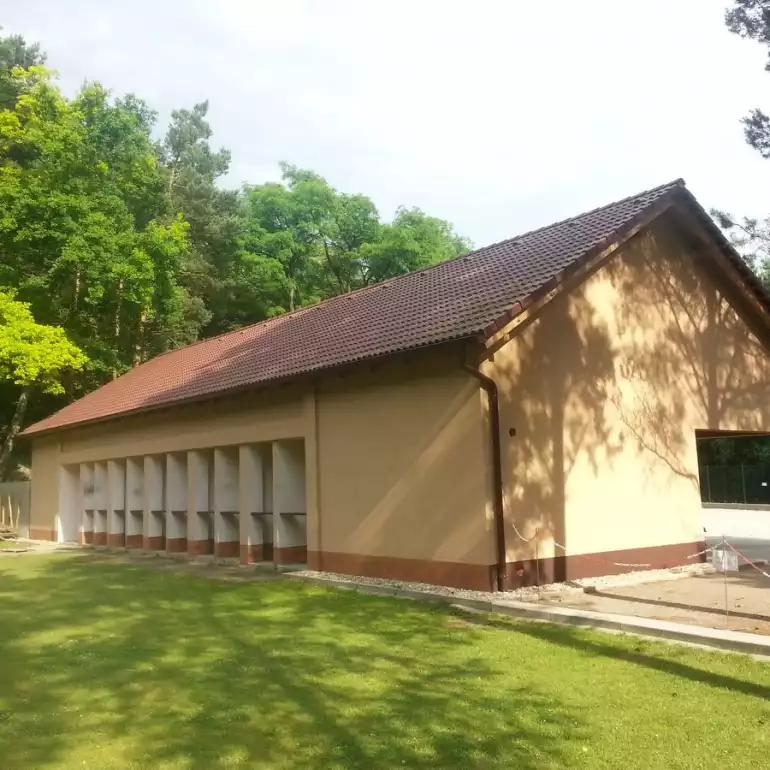 A gun range building from the outside.